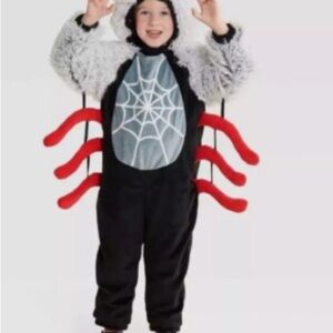 Red and Black Spider Halloween Costume with‎ Web Details